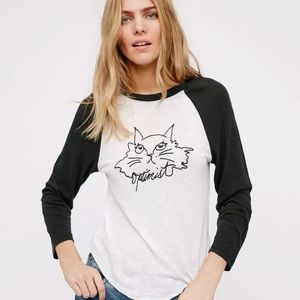 Free People Optimist Kitty Embroidered Shirt